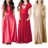 Kids Dresses For Girls Long Dress Bohemian Children Party Beachwear-TB00876-Veeddydropshipping